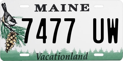 ME license plate 7477UW