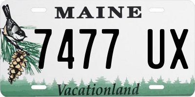 ME license plate 7477UX