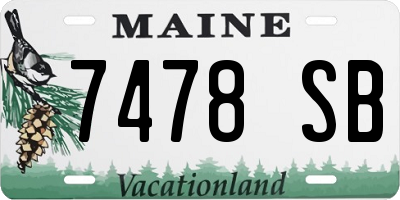 ME license plate 7478SB