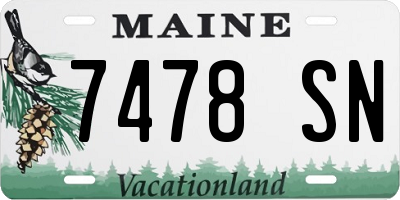 ME license plate 7478SN