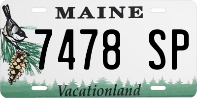 ME license plate 7478SP