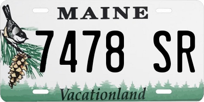 ME license plate 7478SR