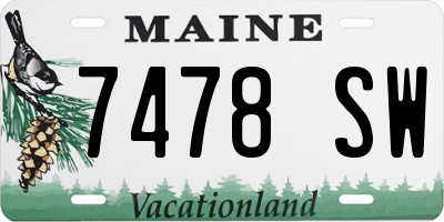 ME license plate 7478SW