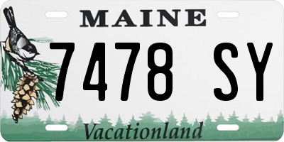 ME license plate 7478SY