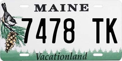 ME license plate 7478TK
