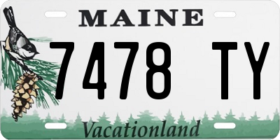 ME license plate 7478TY