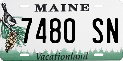 ME license plate 7480SN