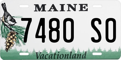 ME license plate 7480SO