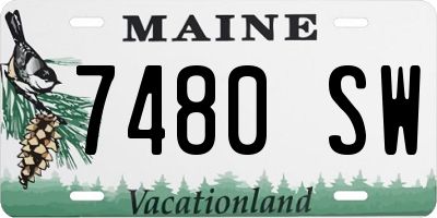 ME license plate 7480SW