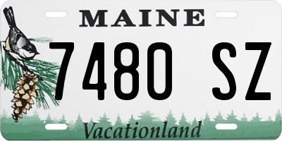 ME license plate 7480SZ
