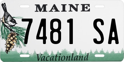 ME license plate 7481SA
