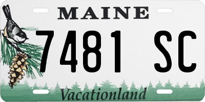 ME license plate 7481SC