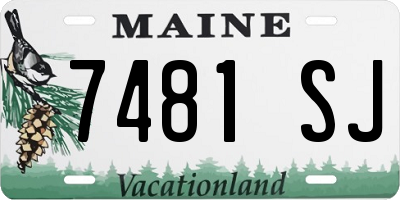 ME license plate 7481SJ