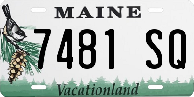 ME license plate 7481SQ