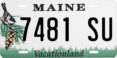 ME license plate 7481SU