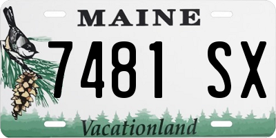 ME license plate 7481SX