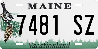 ME license plate 7481SZ