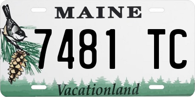 ME license plate 7481TC