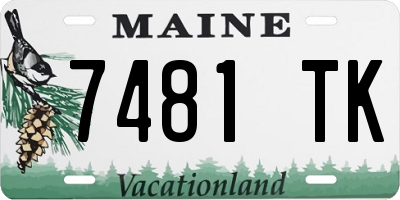 ME license plate 7481TK