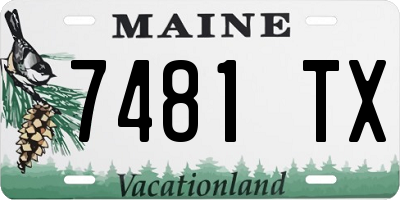 ME license plate 7481TX