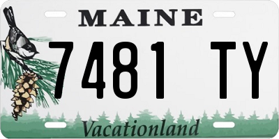 ME license plate 7481TY