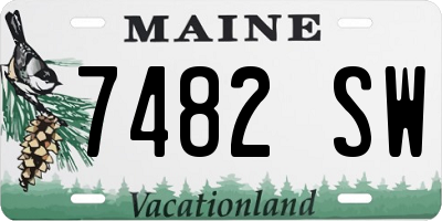 ME license plate 7482SW