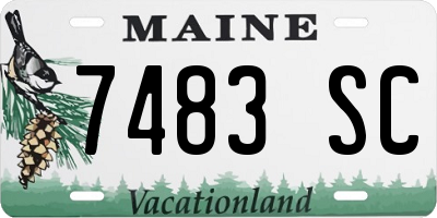 ME license plate 7483SC