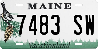 ME license plate 7483SW