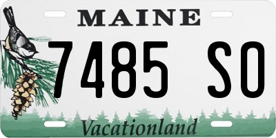 ME license plate 7485SO