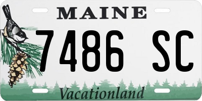 ME license plate 7486SC