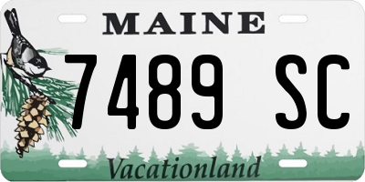 ME license plate 7489SC