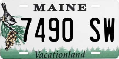 ME license plate 7490SW
