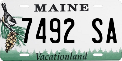 ME license plate 7492SA