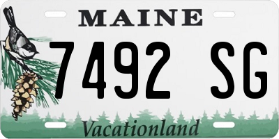 ME license plate 7492SG