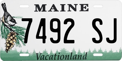 ME license plate 7492SJ