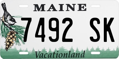 ME license plate 7492SK