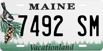 ME license plate 7492SM
