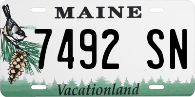 ME license plate 7492SN