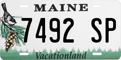 ME license plate 7492SP