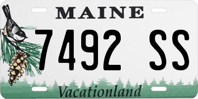 ME license plate 7492SS