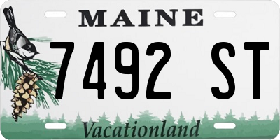 ME license plate 7492ST