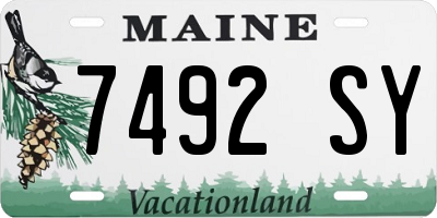 ME license plate 7492SY