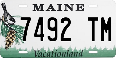 ME license plate 7492TM