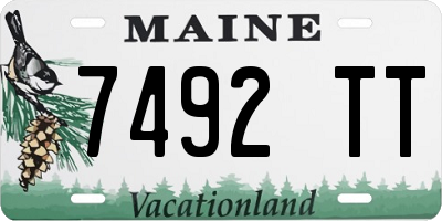 ME license plate 7492TT