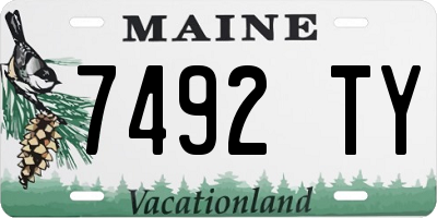 ME license plate 7492TY