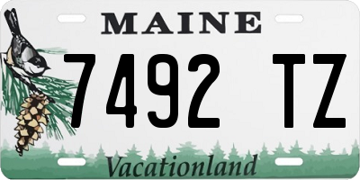 ME license plate 7492TZ