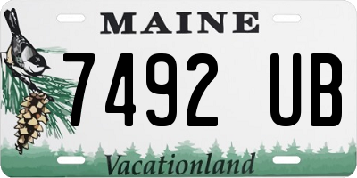 ME license plate 7492UB