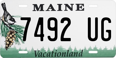 ME license plate 7492UG