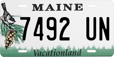 ME license plate 7492UN