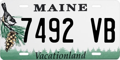 ME license plate 7492VB